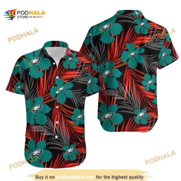 NFL Philadelphia Eagles Hawaiian Shirt Tropical Flower Best Beach Gift