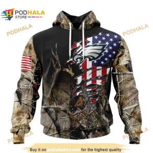 NFL Philadelphia Eagles Special Camo Realtree Hunting Shirt 3D Hoodie 1