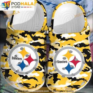 NFL Pittsburgh Steelers Camo 3D Funny Crocs Clog Shoes