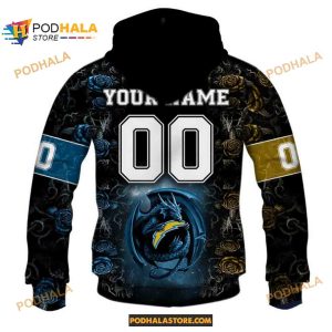 NFL Rose Dragon Los Angeles Chargers Shirt Hoodie 3D 2