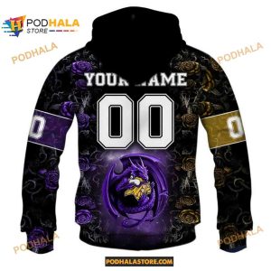 NFL Rose Dragon Minnesota Vikings Shirt Hoodie 3D 2