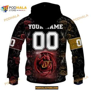 NFL Rose Dragon Washington Commanders Shirt Hoodie 3D 2