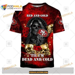 NFL San Francisco 49ers Fire Skull Shirt NFL Hoodie 3D 2