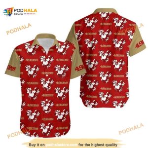 NFL San Francisco 49ers Hawaiian Shirt, Mickey Mouse Flower, 49Ers Apparel