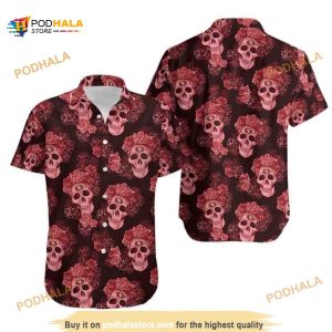 NFL San Francisco 49ers Hawaiian Shirt, Mystery Skull And Flower, 49Ers Apparel