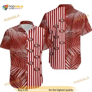 NFL San Francisco 49ers Hawaiian Shirt, Palm Leaves Pattern, 49Ers Apparel