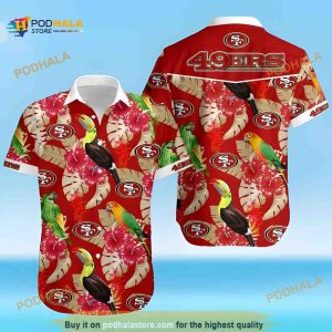 NFL San Francisco 49ers Hawaiian Shirt, Parrot Pattern Summer Beach Gift, 49Ers Apparel