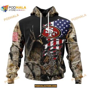 NFL San Francisco 49ers Special Camo Realtree Hunting Shirt 3D Hoodie 1