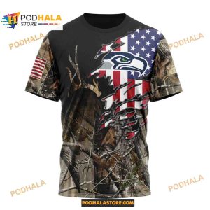 NFL Seattle Seahawks Special Camo Realtree Hunting Shirt 3D Hoodie 3