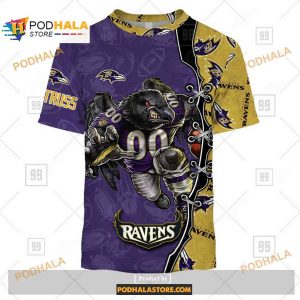 NFL Warrior Baltimore Ravens Shirt NFL Hoodie 3D 2