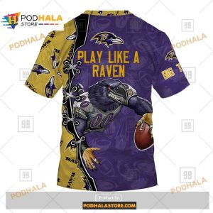 NFL Warrior Baltimore Ravens Shirt NFL Hoodie 3D 4