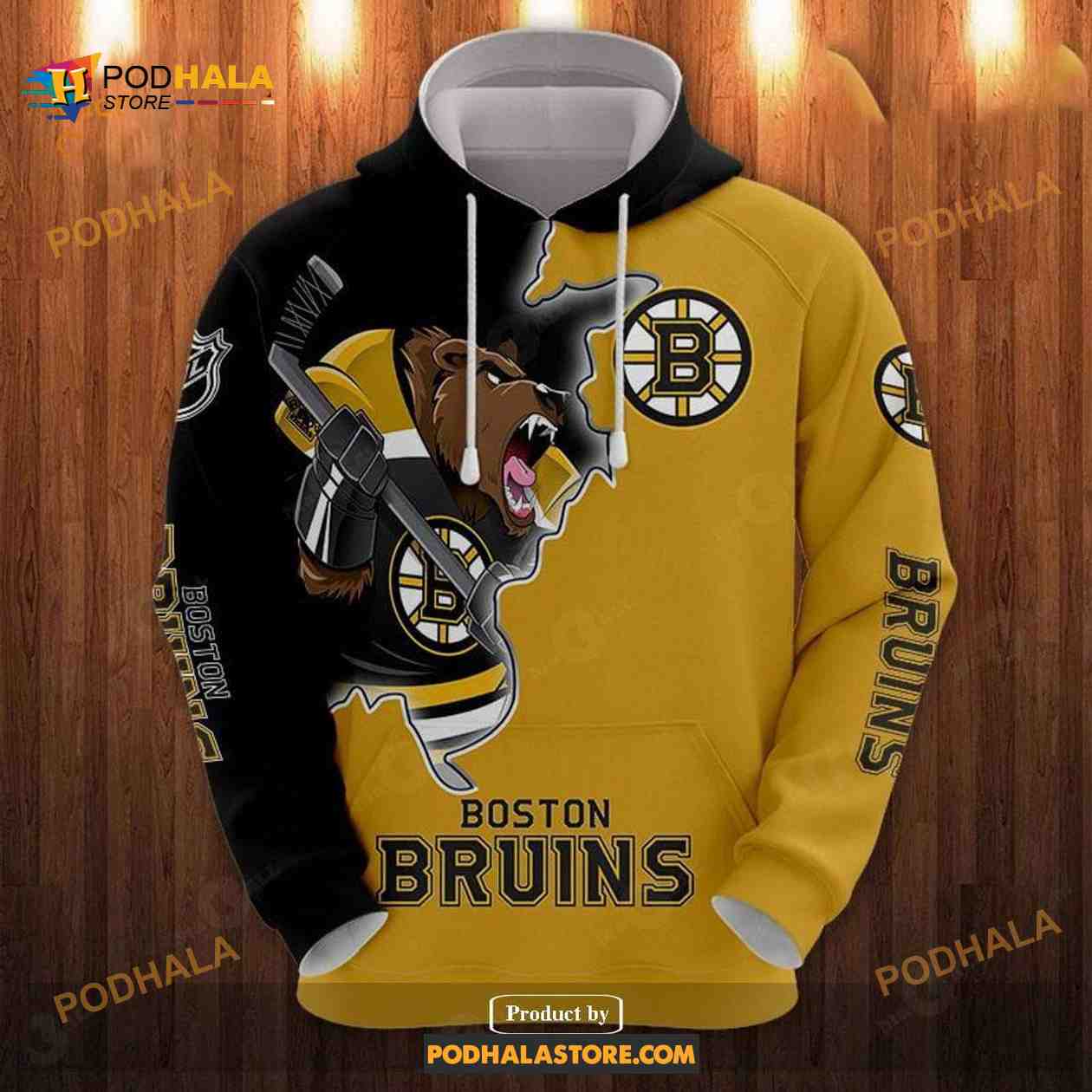 Boston Bruins Sweater Boys Medium Black Yellow White Hoodie NHL