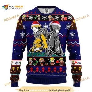 Naruto Anime Merry Xmas Gif Funny Ugly Xmas Sweater