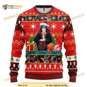 Naruto Anime Xmas Santa Uchiha Itachi Funny Ugly Christmas Sweater