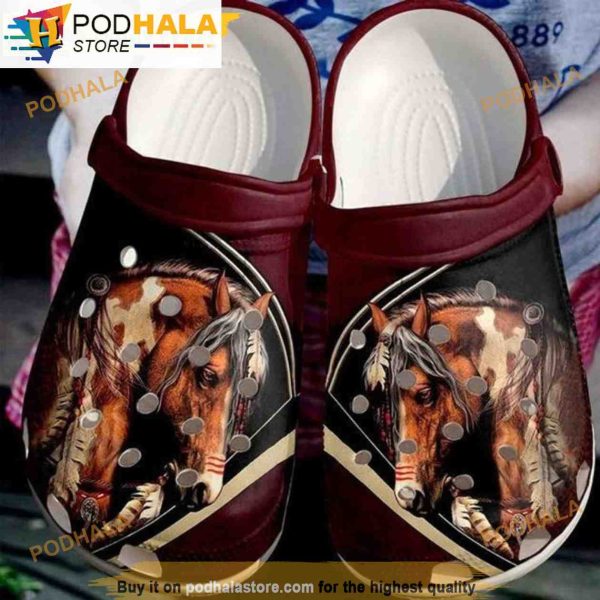 Native American Horse 3D Funny Crocs
