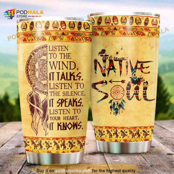 Native American Stainless Steel Cup Coffee Tumbler