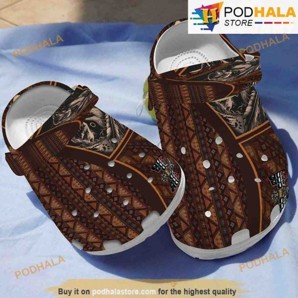 Native Pride Feather Symbol Wolf 3D Funny Crocs