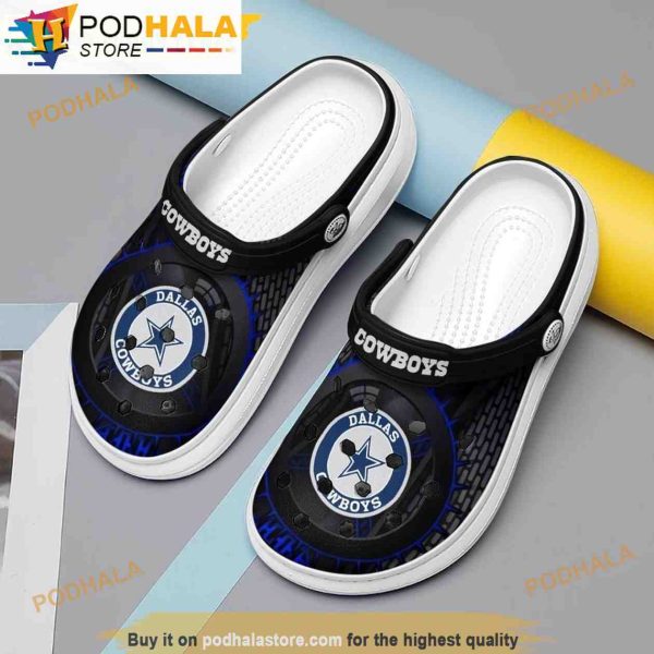 Navy Star Dallas Cowboys Black 3D Funny Crocs Slippers