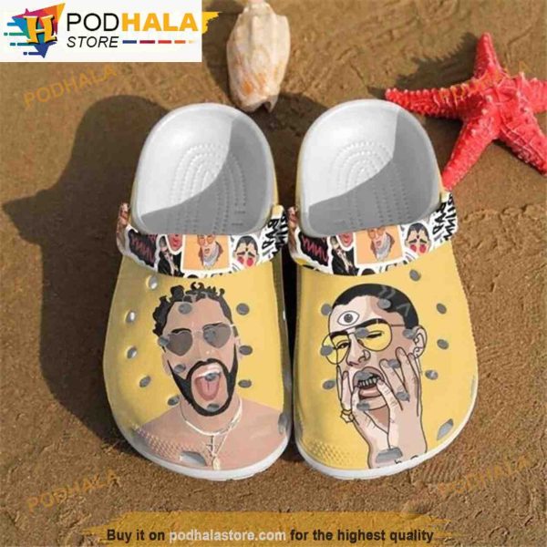 New Bad Bunny 3D Funny Crocs Log Shoes