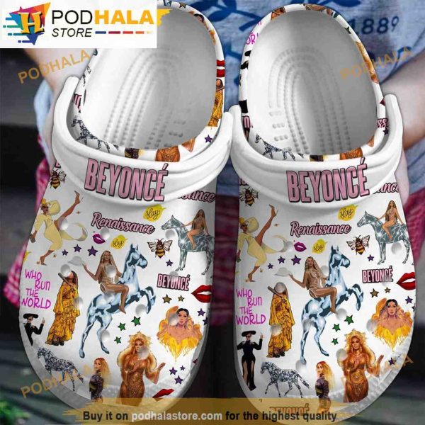 New Beyonce Music White 3D Funny Crocs Slippers