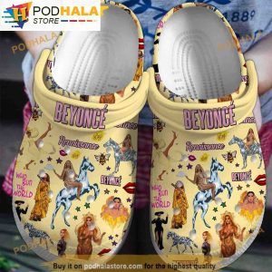 New Beyonce Music Yellow 3D Funny Crocs Slippers