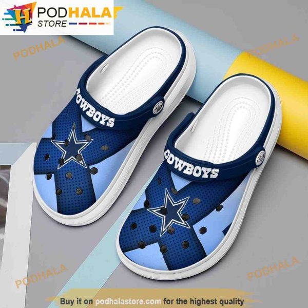 New Blue Dallas Cowboys 3D Funny Crocs Clog Shoes