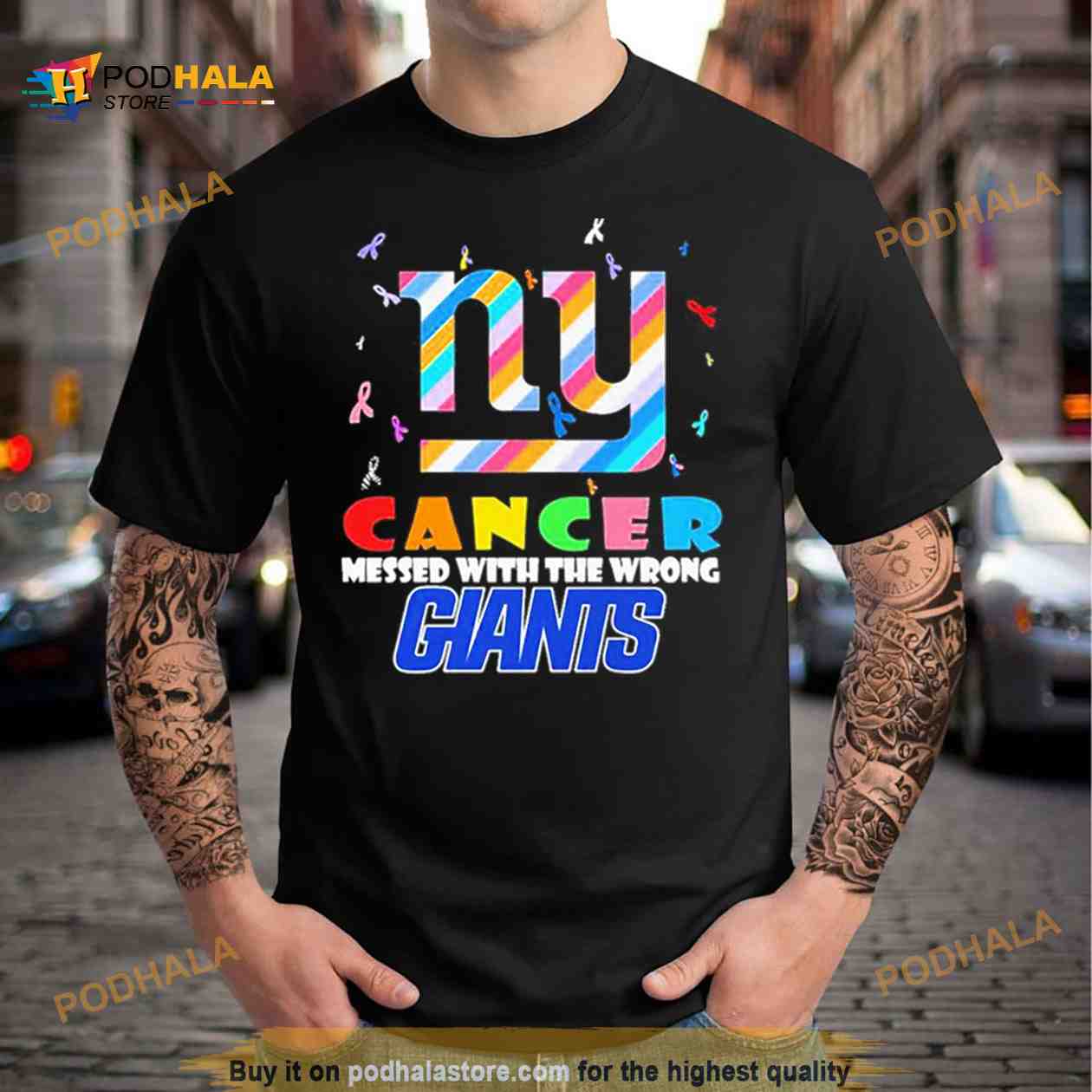 New York Giants NFL Ny Cancer Mess With The Wrong Shirt New York Giants NFL Ny Cancer Mess With The Wrong Shirt