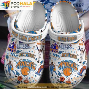 New York Knicks Nba White 3D Funny Crocs Clog Shoes