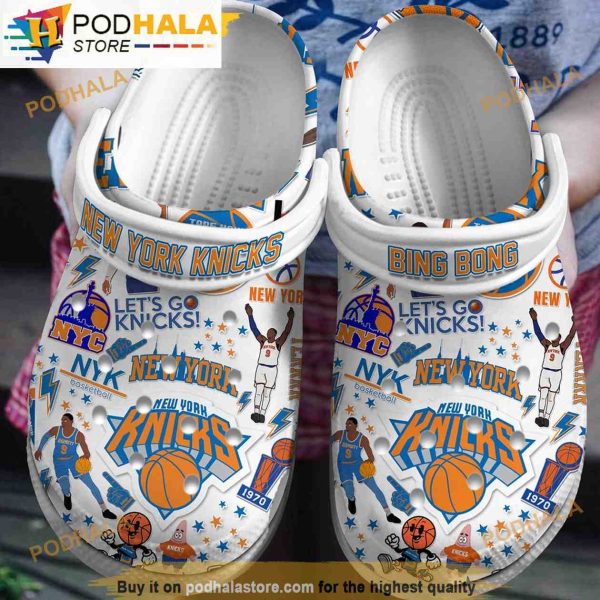 New York Knicks Nba White 3D Funny Crocs Clog Shoes