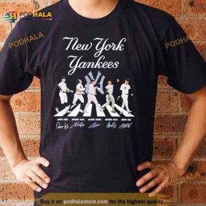 New York Yankees Aaron Judge Anthony Volpe Gleyber Torres Anthony and Gerrit Cole Abbey Road Shirt 2