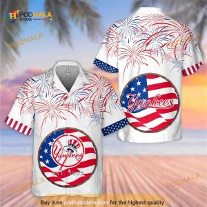 New York Yankees MLB Hawaiian Shirt, Fireworks Independence Day