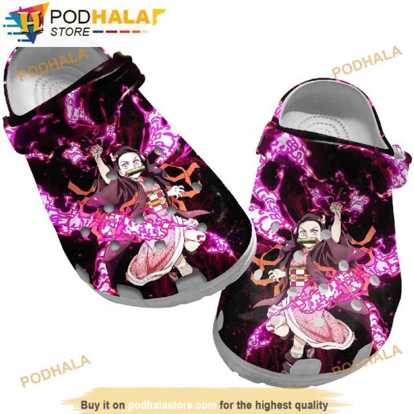 Nezuko Demon Slayer 3D Funny Crocs Slippers