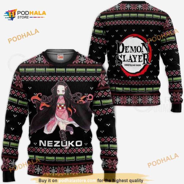 Nezuko Kamado Funny Ugly Sweater Christmas Demon Slayer Anime Sweater