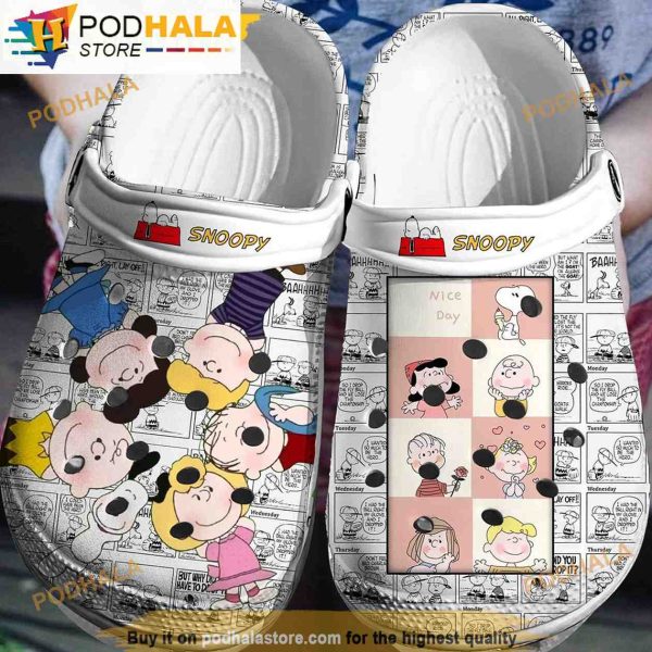 Nice Day With Snoopy And Friends 3D Funny Crocs Clog Shoes