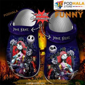 Nightmare Before Jack And Sally Spiderweb Halloween 3D Funny Crocs