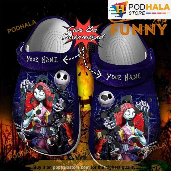 Nightmare Before Jack And Sally Spiderweb Halloween 3D Funny Crocs