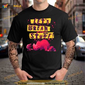 Nimona Let’s Break Stuff Rhinoceros Rock Splatter Shirt
