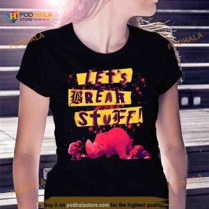 Nimona Let's Break Stuff Rhinoceros Rock Splatter Shirt 2