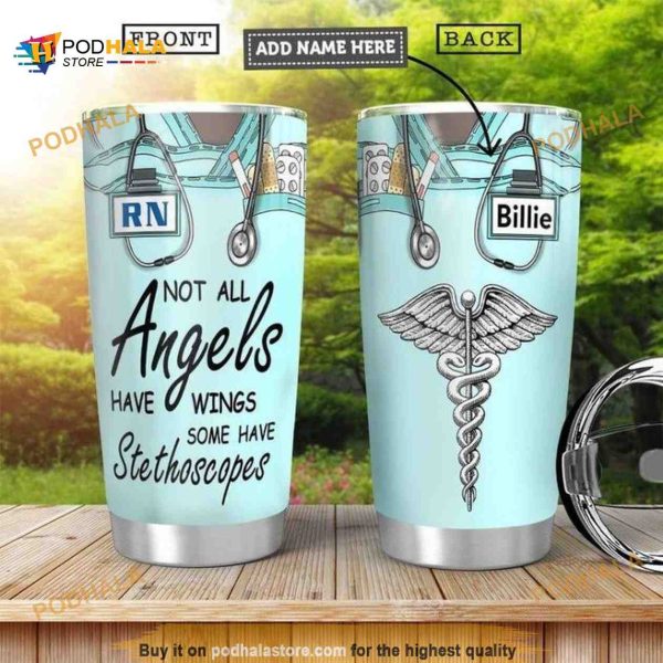 Nurse Personalized Icon Medical Not All Angles Have Wings Coffee Tumbler