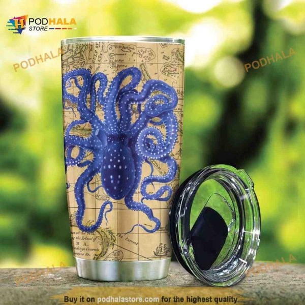 Octopus Ocean Coffee Tumbler Gift Travel All Over Print 3D 3D Tumbler