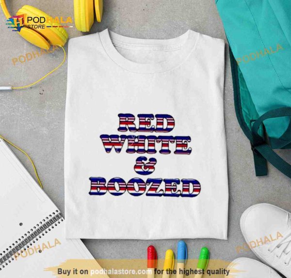 Official red White And Boozed Shirt