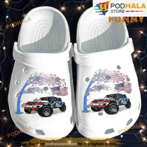 Offroader American Flag Tree 3D Funny Crocs