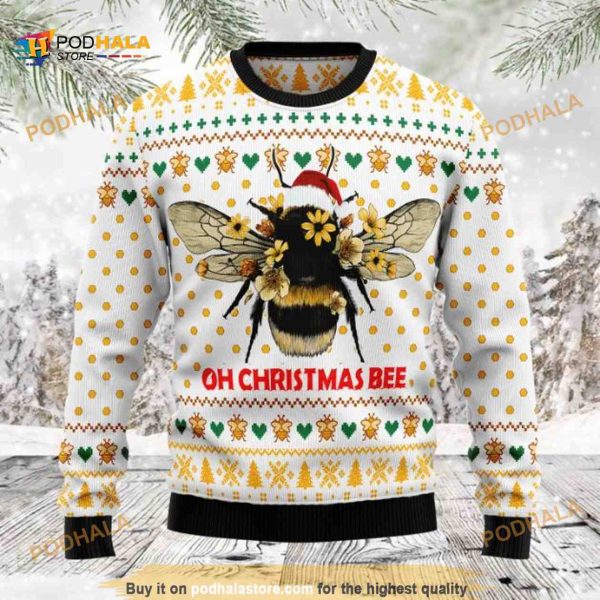 Oh Christmas Bee All Over Printed Funny Ugly Sweater