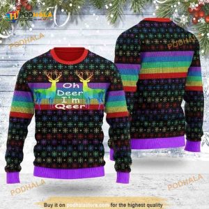 Oh Deer I’m Queer Ugly Funny Ugly Sweater Christmas