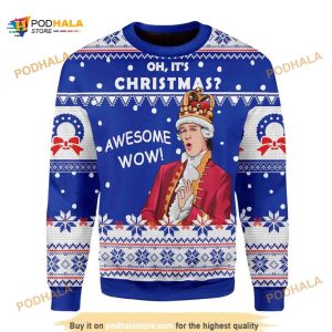Oh It’s Christmas Awesome Wow All Over Printed Funny Ugly Sweater