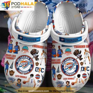 Oklahoma City Thunder Nba White 3D Funny Crocs Clog Shoes
