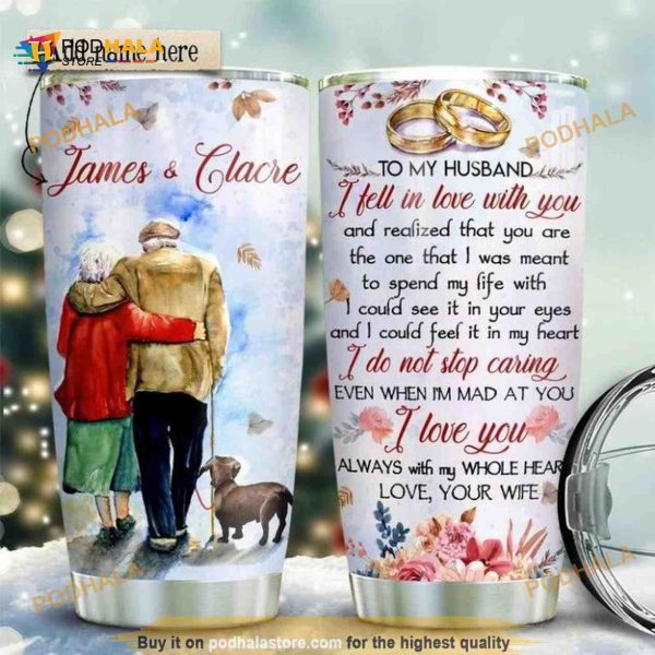 Old Couple Personalized Gift Travel Coffee Tumbler