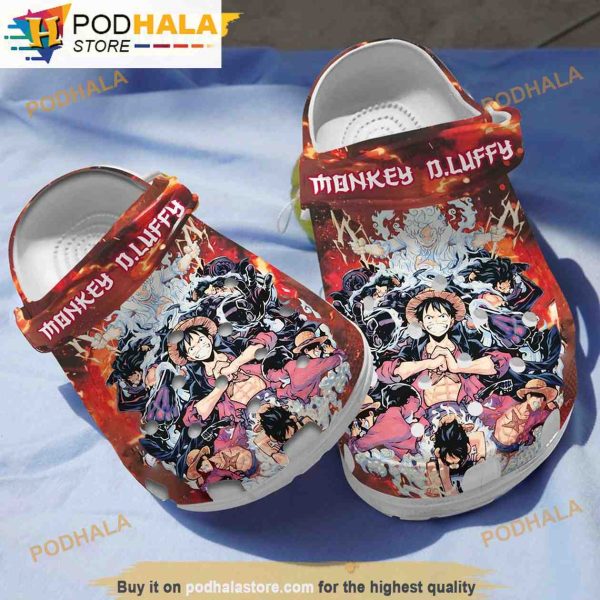 One Piece Monkey Luffy Anime 3D Funny Crocs