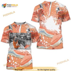 Orange Basketball Shoes Goat Number 23 Unisex Sneaker 3D Shirt Match Crimson Bliss 5s Tee
