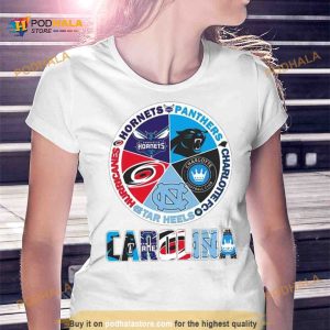 Original carolina Sport team Carolina Hornets Panthers Charlotte Fc Tar Heels and Hurricanes Shirt 2
